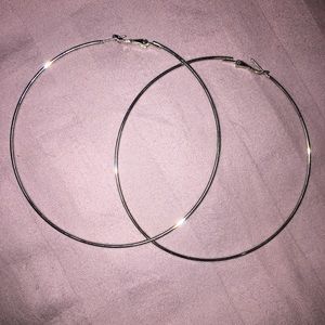 ASOS 4in thin silver hoops